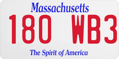 MA license plate 180WB3