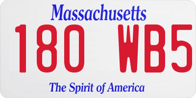 MA license plate 180WB5