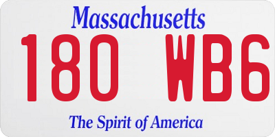 MA license plate 180WB6