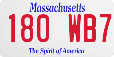 MA license plate 180WB7