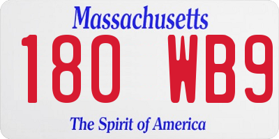 MA license plate 180WB9