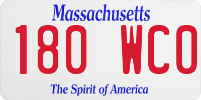 MA license plate 180WC0