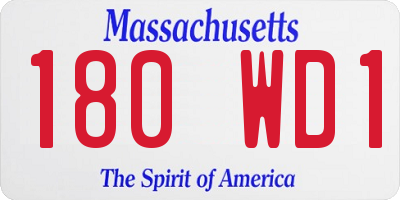 MA license plate 180WD1