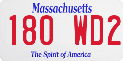 MA license plate 180WD2