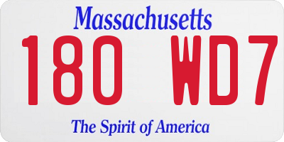 MA license plate 180WD7