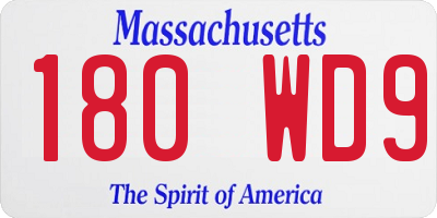 MA license plate 180WD9