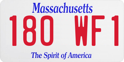 MA license plate 180WF1