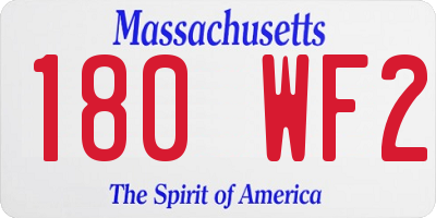 MA license plate 180WF2