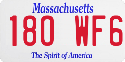 MA license plate 180WF6