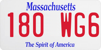 MA license plate 180WG6