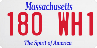 MA license plate 180WH1