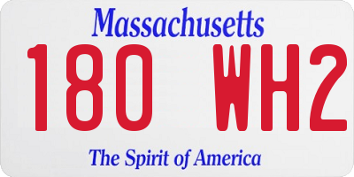 MA license plate 180WH2