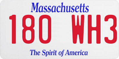 MA license plate 180WH3
