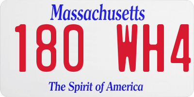MA license plate 180WH4