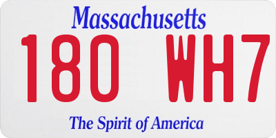 MA license plate 180WH7
