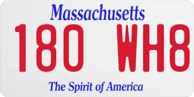 MA license plate 180WH8