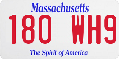 MA license plate 180WH9
