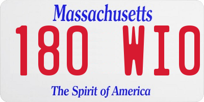 MA license plate 180WI0