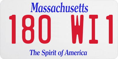 MA license plate 180WI1