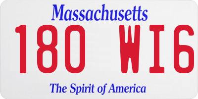 MA license plate 180WI6