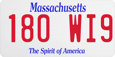 MA license plate 180WI9
