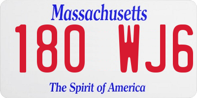 MA license plate 180WJ6