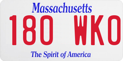 MA license plate 180WK0