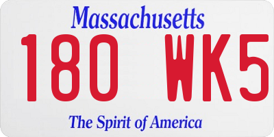 MA license plate 180WK5