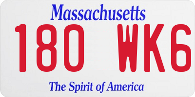 MA license plate 180WK6