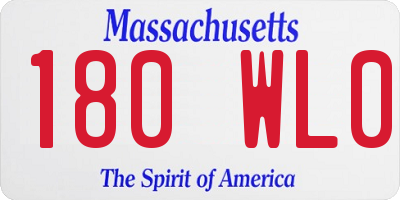MA license plate 180WL0