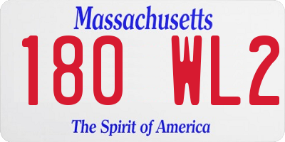 MA license plate 180WL2