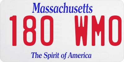MA license plate 180WM0