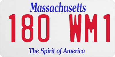 MA license plate 180WM1