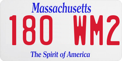 MA license plate 180WM2