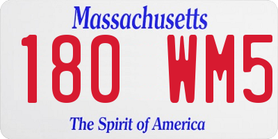 MA license plate 180WM5
