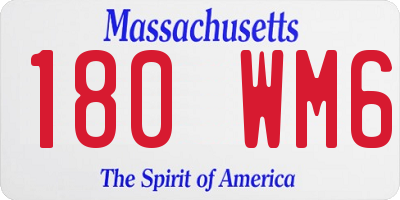 MA license plate 180WM6