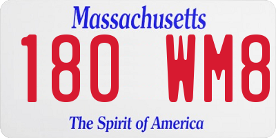 MA license plate 180WM8