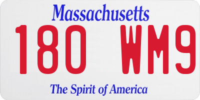 MA license plate 180WM9