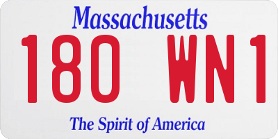 MA license plate 180WN1