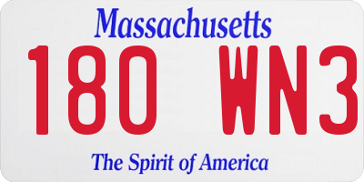 MA license plate 180WN3