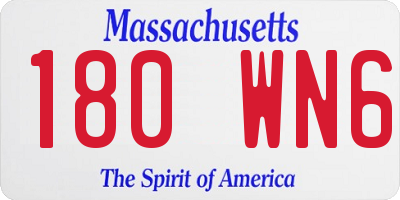 MA license plate 180WN6