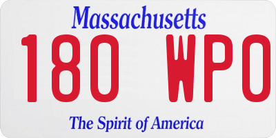 MA license plate 180WP0