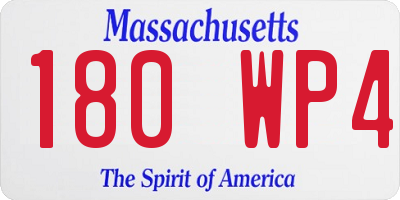 MA license plate 180WP4