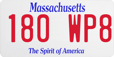 MA license plate 180WP8