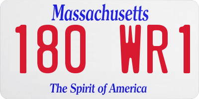 MA license plate 180WR1