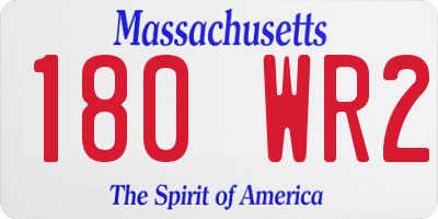 MA license plate 180WR2