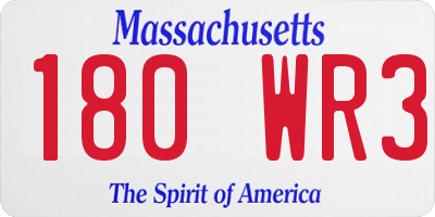 MA license plate 180WR3