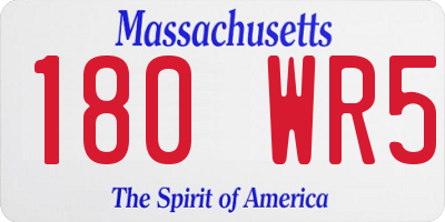 MA license plate 180WR5
