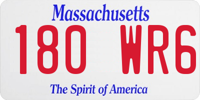 MA license plate 180WR6