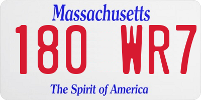MA license plate 180WR7